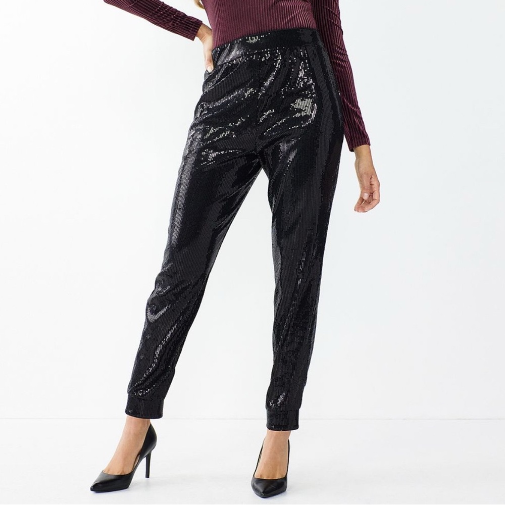 Cara Santana x Nine West Sequin Joggers